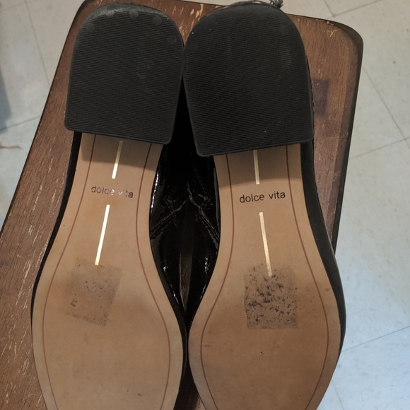 Dolce Vita Black Leather Patent Booties - Picture 2 of 7